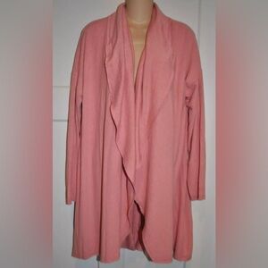 SOFT SURROUNDINGS Waterfall Open Front Pink Soft Cardigan size L